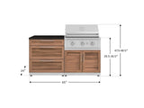 Outdoor Kitchen Stainless-Steel 4 Piece Cabinet Set with 3 Drawer, Grill Cabinet, Performance Grill, and Countertop