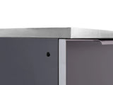 Outdoor Kitchen Aluminum 5 Piece Cabinet Set with 3-Drawer, 2-Door Cabinet, Countertops and Fridge