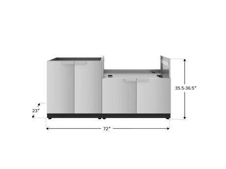 Outdoor Kitchen Stainless Steel 2 Piece Cabinet Set with Base and Grill Cabinet