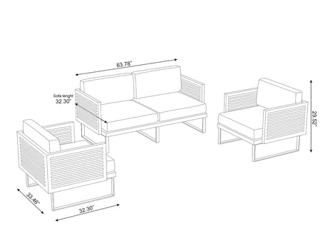 Monterey 4 Seater Chat Set