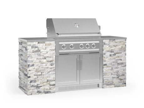 Outdoor Kitchen Signature Series 6 Piece Cabinet Set with Platinum Grill and Grill Cabinet