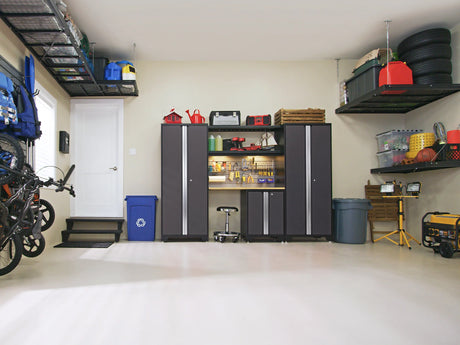 Bold Series 11 Piece Cabinet Set with Display Shelves, Wall Cabinets and 30 In. Lockers