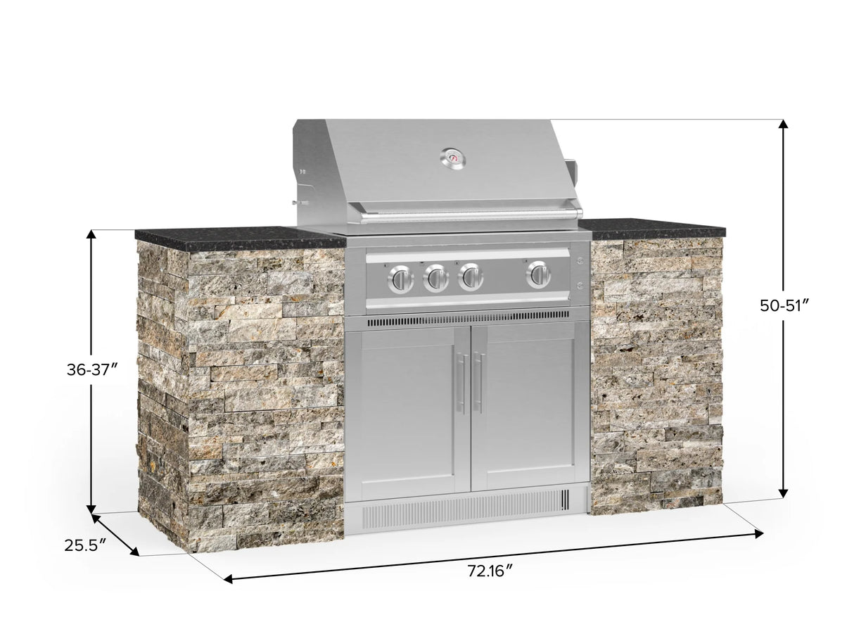 Outdoor Kitchen Signature Series 6 Piece Cabinet Set with Platinum Grill and Grill Cabinet