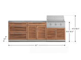 Outdoor Kitchen Stainless-Steel 5 Piece Cabinet Set with 3-Drawer, Bar, Grill Cabinet, Performance Grill and Countertop