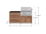 Outdoor Kitchen Stainless-Steel 4 Piece Cabinet Set with 3 Drawer, Grill Cabinet, Platinum Grill, and Countertop