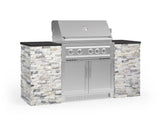 Outdoor Kitchen Signature Series 6 Piece Cabinet Set with Platinum Grill and Grill Cabinet