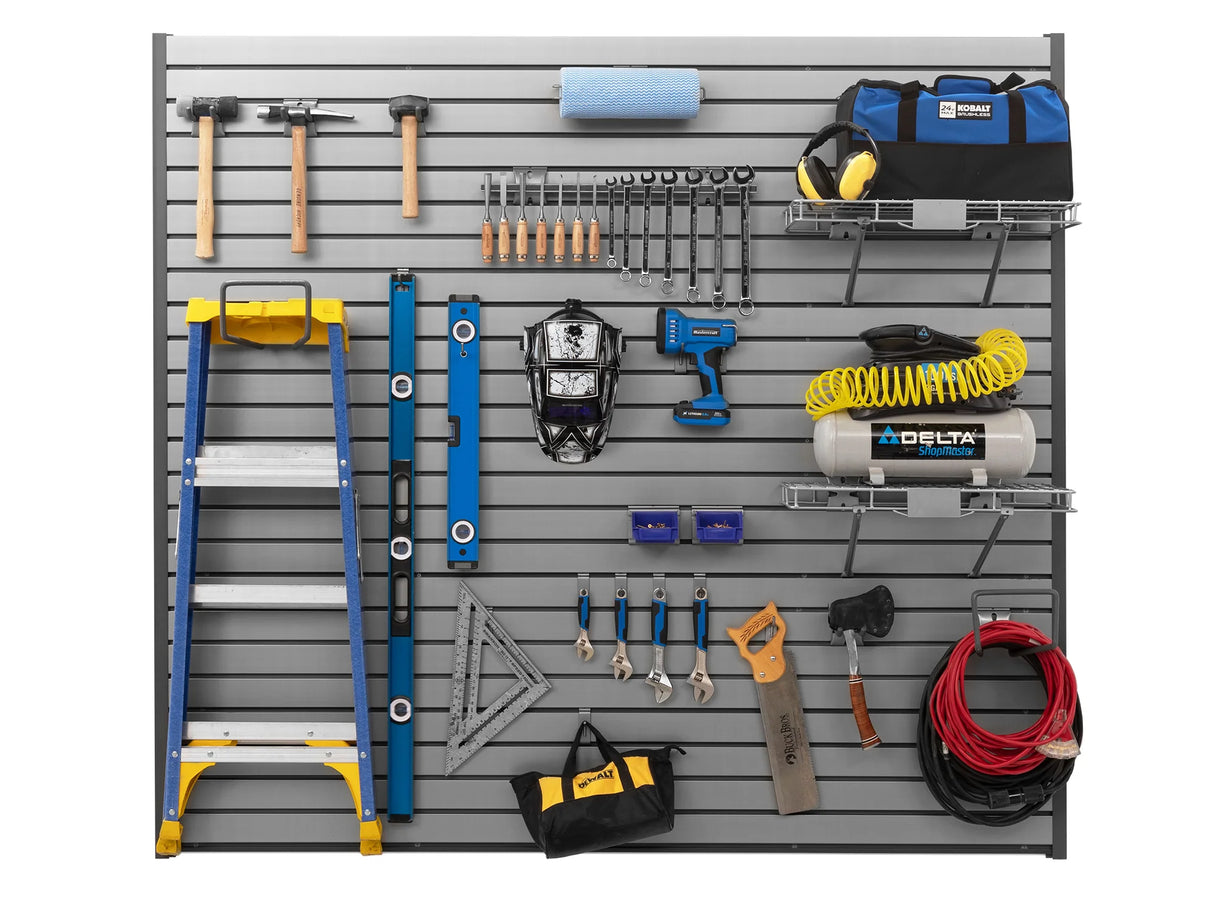 120 SQ. FT. PVC Slatwall with 40-Piece Accessory Kit