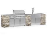 Outdoor Kitchen Signature Series 11 Piece Cabinet Set with Dual Side Burner, Sink, Platinum Grill and Grill Cabinet