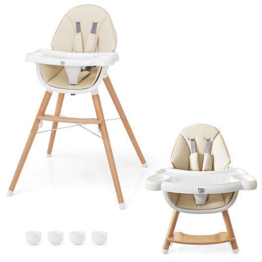 Baby High Chair with Dishwasher Safe Tray-Beige