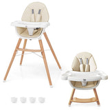Baby High Chair with Dishwasher Safe Tray-Beige