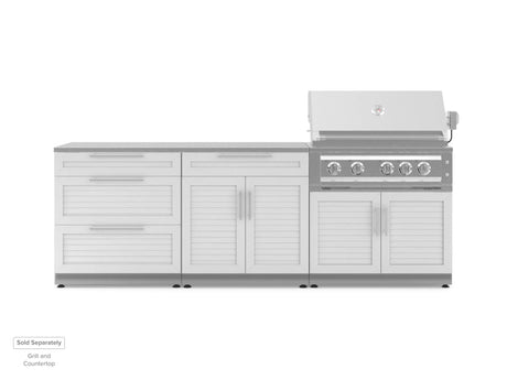 Outdoor Kitchen Stainless Steel 3 Piece Cabinet Set with 3-Drawer, Bar and Grill Cabinet