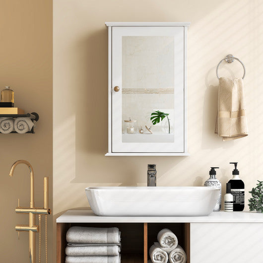 Bathroom Wall Cabinet with Single Mirror Door