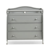 Baby Changing Table Infant Diaper with 3 Drawers and Safety Belt-Gray