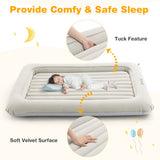 2-in-1 Multi-Purpose Inflatable Toddler Travel Bed Air Mattress Set with Electric Pump-Gray