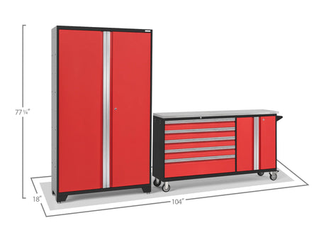 Bold Series 2 Piece Cabinet Set with Project Center and 42 In. Locker