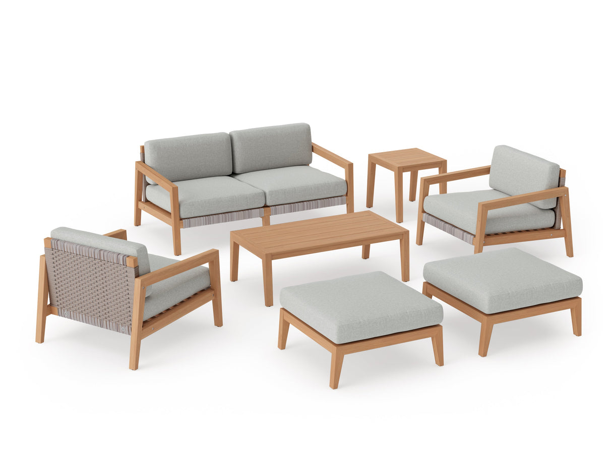 Lakeside 6 Seater Chat Set with Coffee Table and Side Table