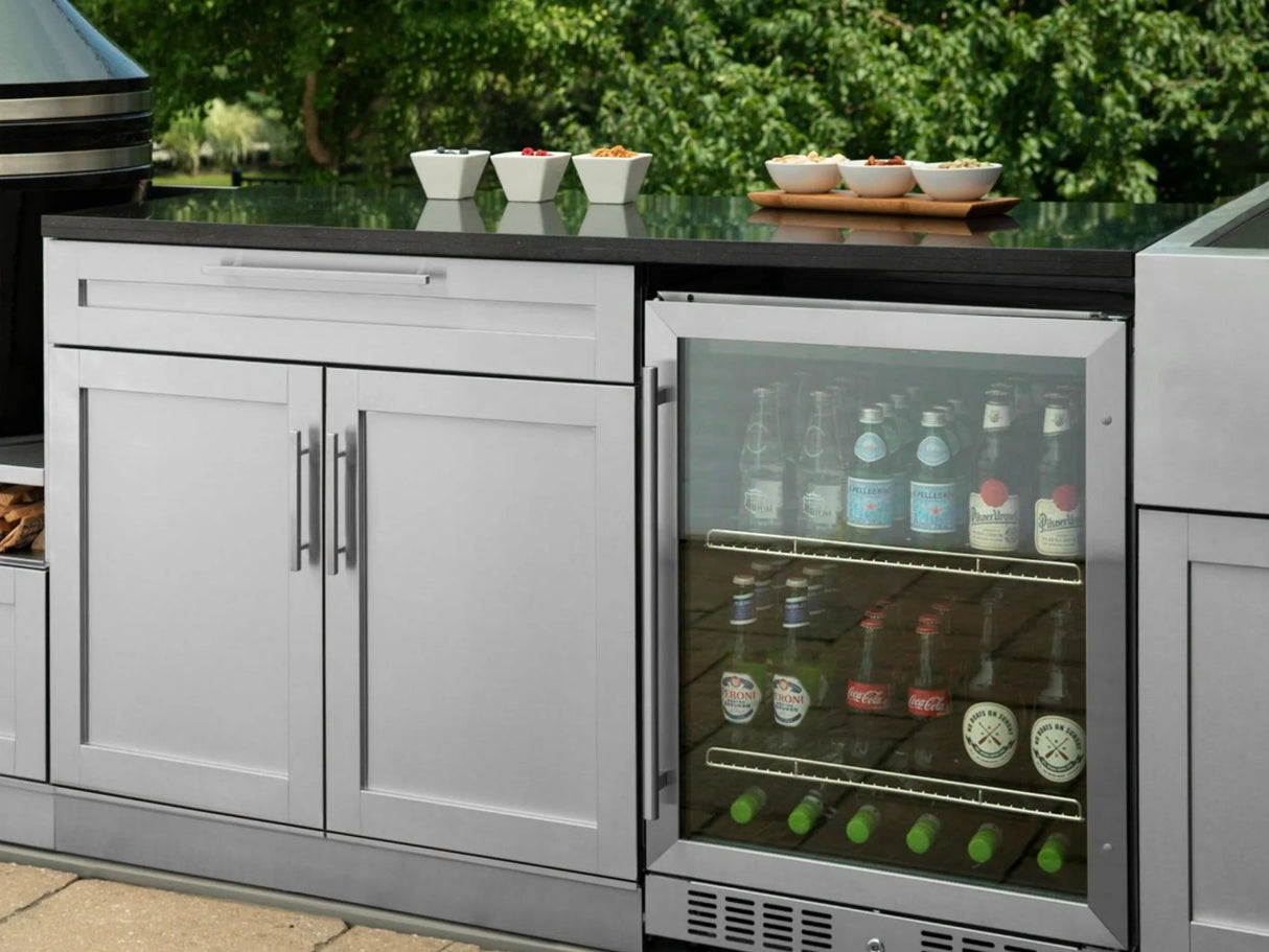 Outdoor Kitchen Signature Series 5 Piece Cabinet Set with 3 Drawer, 2 Door and Bar Cabinet