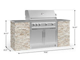 Outdoor Kitchen Signature Series 6 Piece Cabinet Set with Platinum Grill and Grill Cabinet