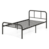 Modern Metal Bed Frame with Curved Headboard and Footboard-Twin Size