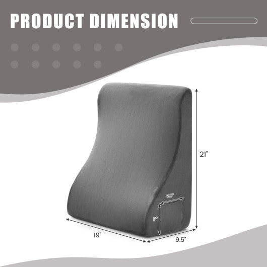 Bed Wedge Pillow with Tablet Pillow Stand and Side Pockets-Gray