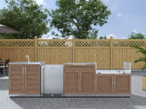 Outdoor Kitchen Stainless Steel 4 Piece Cabinet Set with Sink, Bar, Grill Cabinet and Fridge