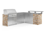 Outdoor Kitchen Signature Series 8 Piece L Shape Cabinet Set with 2 Door, Bar, Platinum Grill and Grill Cabinet