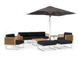 Monterey 7 Seater Chat Set with Coffee Table, Side Table and Umbrella