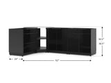 Outdoor Kitchen Aluminum 4 Piece Cabinet Set with Corner Shelf, 2-Door, 3-Drawer and Bar Cabinet