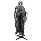 6.4 Feet Halloween Standing Grim Reaper with Lighted Eyes and Terrifying Sounds