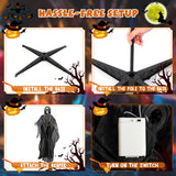 6.4 Feet Halloween Standing Grim Reaper with Lighted Eyes and Terrifying Sounds