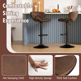 Set of 2 Adjustable Bar Stools Swivel Bar Chairs Pub Kitchen