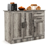 Buffet Storage Cabinet Kitchen Sideboard with 2 Drawers-Gray