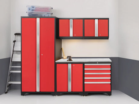 Pro Series 6 Piece Cabinet Set with Tool Drawer, Base, Wall Cabinet and Locker