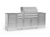 Outdoor Kitchen Signature Series 8 Piece Cabinet Set with Dual Side Burner, 3 Drawer, 1 Door, Platinum Grill and Grill Cabinet