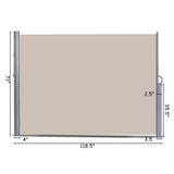 118.5 x 71 Inch Patio Retractable Folding Side Awning Screen