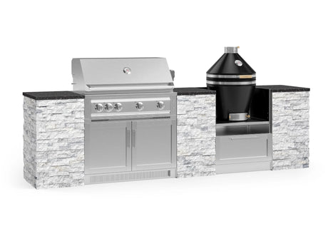 Outdoor Kitchen Signature Series 9 Piece Cabinet Set with Kamado, Platinum Grill and Grill Cabinet