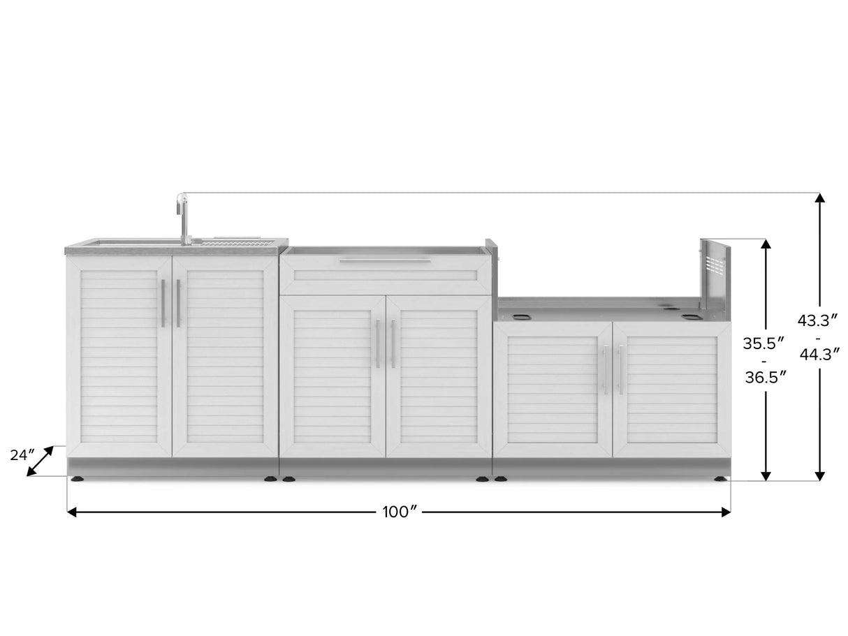 Outdoor Kitchen Stainless Steel 3 Piece Cabinet Set with Sink, Bar and Grill Cabinet