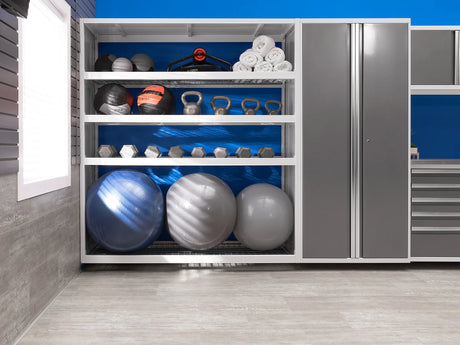 Pro Series 5 Piece Cabinet Set with Wall, Tool Cabinet, Locker and 84 In. Workbench