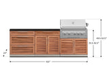 Outdoor Kitchen Stainless-Steel 5 Piece Cabinet Set with with 3-Drawer, Bar, Grill Cabinet, Platinum Grill and Countertop