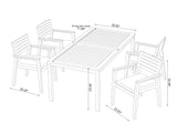 Rhodes 4 Seater Dining Set with 72 In. Table