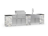 Outdoor Kitchen Signature Series 11 Piece Cabinet Set with Dual Side Burner, Sink, Platinum Grill and Grill Cabinet