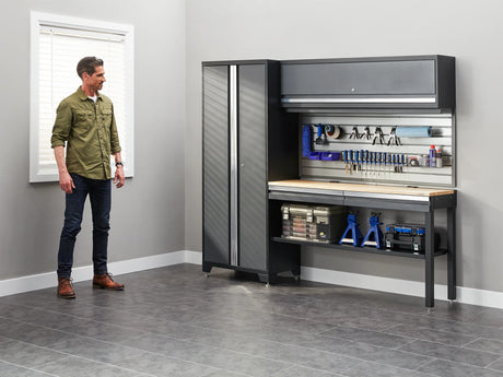 Bold Series 8 Piece Set with 30 in Locker, Wall Cabinet and Worktop