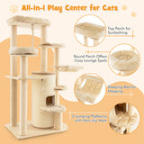 Multi-Level Cat Tree with 3-story Cat Condo-Beige
