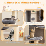 Multi-Level Cat Tree with 3-story Cat Condo-Gray