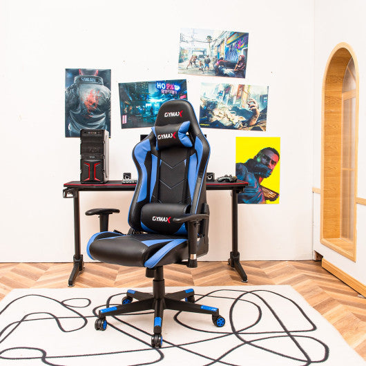 Gaming Chair Adjustable Swivel Racing Style Computer Office Chair-Blue