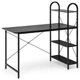 48-Inch Reversible Computer Desk with Storage Shelf-Black