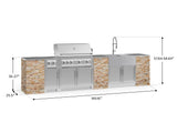 Outdoor Kitchen Signature Series 11 Piece Cabinet Set with Dual Side Burner, Sink, Platinum Grill and Grill Cabinet