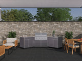 Outdoor Kitchen Aluminum 5 Piece Cabinet Set with 2-Door, Bar, Grill and Corner Cabinets