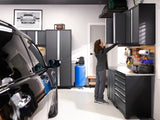 Pro Series 7 Piece Cabinet Set with Base, Wall, Tool Drawer Cabinet, Lockers and 56 In. Worktop