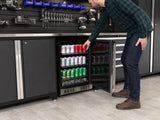 Pro Series 6 Piece Cabinet Set with Base, Wall Cabinet, Locker and Stainless Steel Door Fridge